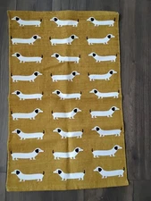Dachshund Printed Rug - Mustard . Sausage Dog