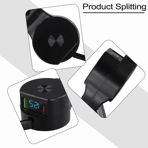 Fast Charging Dual USB Car Charger with Telescopic Cable and Digital Display - Zdjęcie 2 z 24
