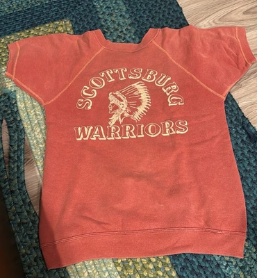 #ad True Vintage 50s Champion Running Man Sweat Indian Head Scottsburg Warriors $300.00