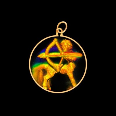 Hologramm Anhänger 9 kt Gold - Sternzeichen Schütze Zentaur (klein) - ohne Kette