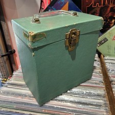 Vintage Platter Pak 7  45 Rpm Vinyl Carry Case Storage Avacado Green VP