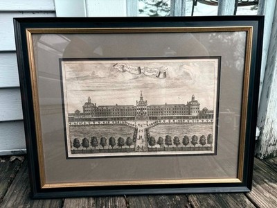 1754 Copper Plate Engraving Bedlam Lunatic Asylum Bethlem Royal Hospital