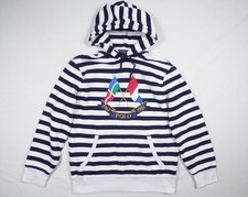Polo Ralph Lauren Hoodie Crossed Flags Striped 1987 Anniversary Vintage 90s S L