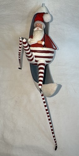 Vintage Department 56 Christmas Eve Long Leg Santa with Half Moon Ornament 6” - Picture 12 of 18
