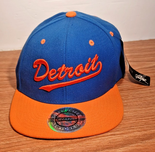 Detroit Tigers Blue & Orange SnapBack City Hunter Baseball Cap Hat NEW WITH TAGS