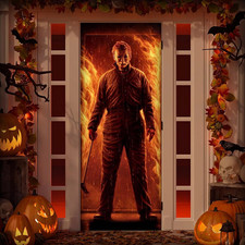 Halloween Door Cover Banner Decoration - 73 35.5 inches, Orange