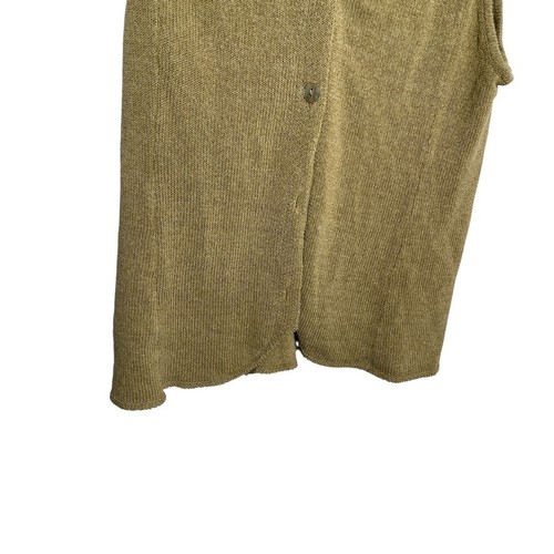 Zara maglione donna maglia verde medio gilet bottoni cardigan tinta unita senza maniche - Foto 3 di 9