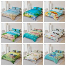 3D Summer Beach Leaves Seashell Scenery Quilt Cover Duvet Cover Comforter set