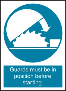 Use Guards Safety PPE Warning Self Adhesive Vinyl Sticker