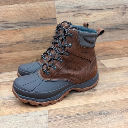LL Bean Men's size 8 Storm Chaser Boots 5 Leather Lace-Up Two-Tone Outdoor Boots