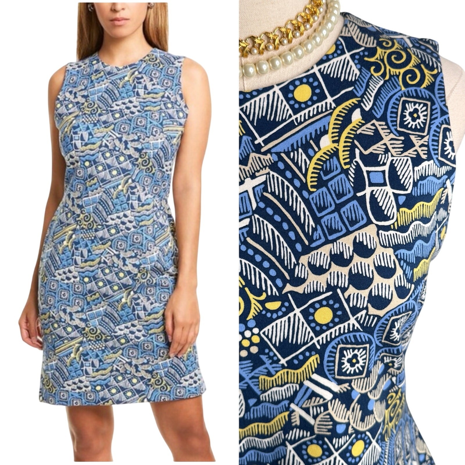J. McLaughlin Talavera Devon patterned sheath dre… - image 1