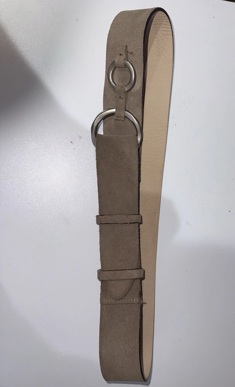Brunello Cucinelli — Brunello Cucinelli Womens Smooth Suede ADJUSTABLE Belt Size XL Grey 45”