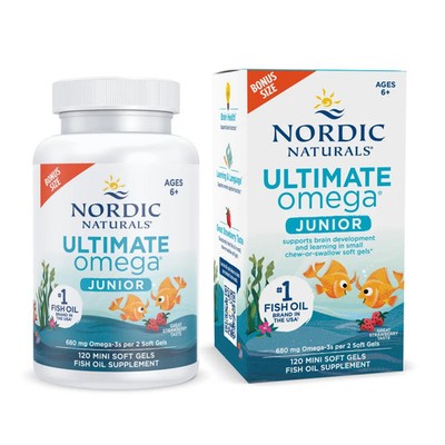 Nordic Naturals Ultimate Omega Junior - Strawberry Soft Gel for Kids, 120 ct