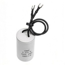 6UF 250VAC Wire Motor Run Capacitor 250V AC CBB60 6 UF Round White 50/60HZ Cap u