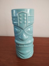 Genware Stoneware Blue Tiki Mug Cup Tropical Bar