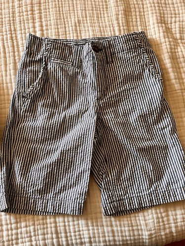 Lands End Boys Kids Seersucker Summer Suit Blue White 8-10 VGUC - Picture 6 of 10