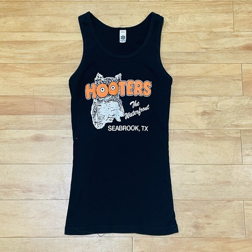 VTG Hooters Tank Top XL American Apparel Ribbed Seabrook TX Souvenior Waterfront