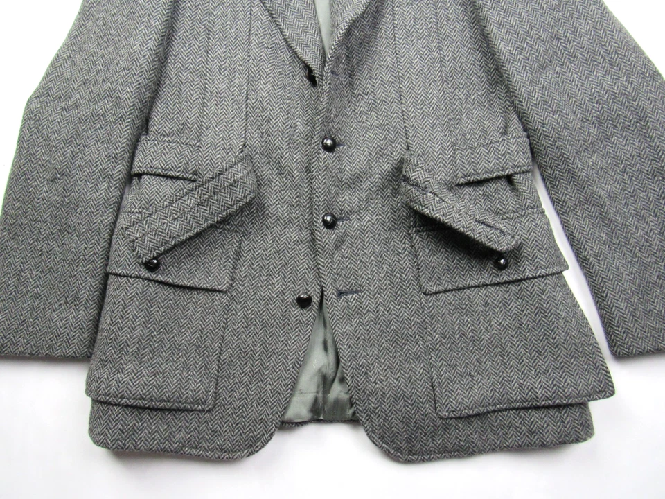 Vtg Scabal Bespoke Norfolk Jacket Mens 38 Tweed Wool Hunting Shooting Full Belt - Image 4 of 4
