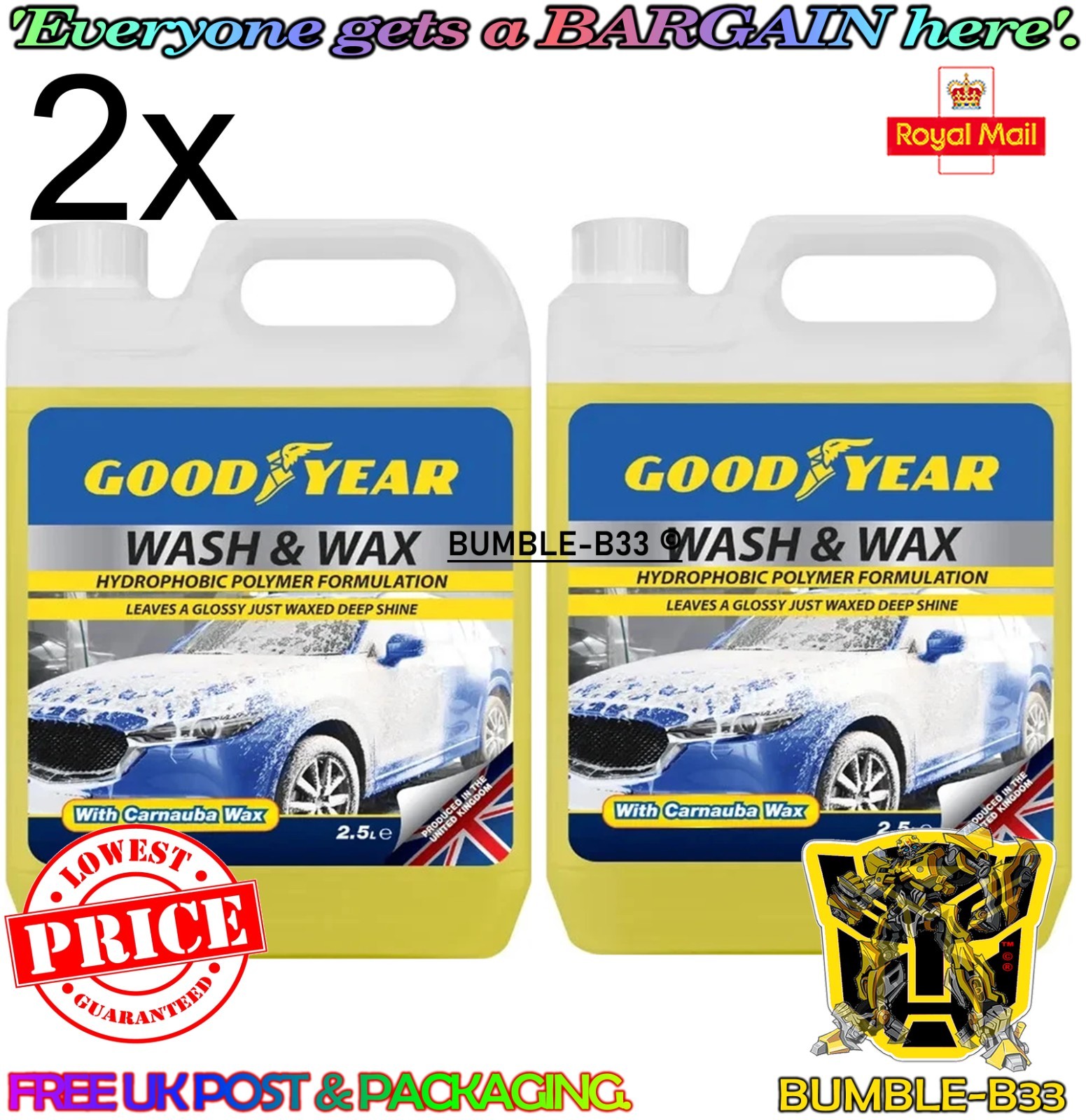 GOODYEAR Wash & Wax 2.5L – Hydrophobic Polymer Deep Gloss Car Shampoo - Image 2