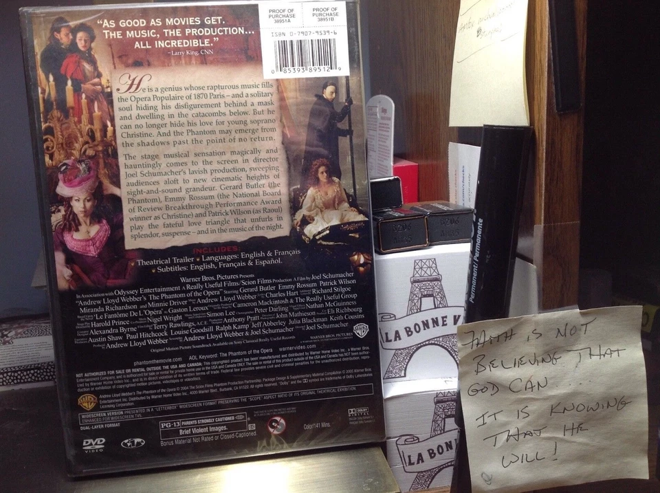 NIP! "THE PHANTOM OF THE OPERA" DVD GERARD BUTLER,EMMY ROSSUM SEALED,NEW'04PG-13 - Image 2 of 3