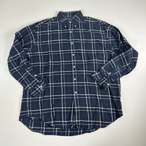 Polo Ralph Lauren Blake Cotton Tartan Plaid Button Up Shirt Mens Large Blue