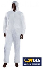 Deter Center AJSIA Tuta MONOUSO Con Cappuccio PLP Bianco 30 GR/M - 5
