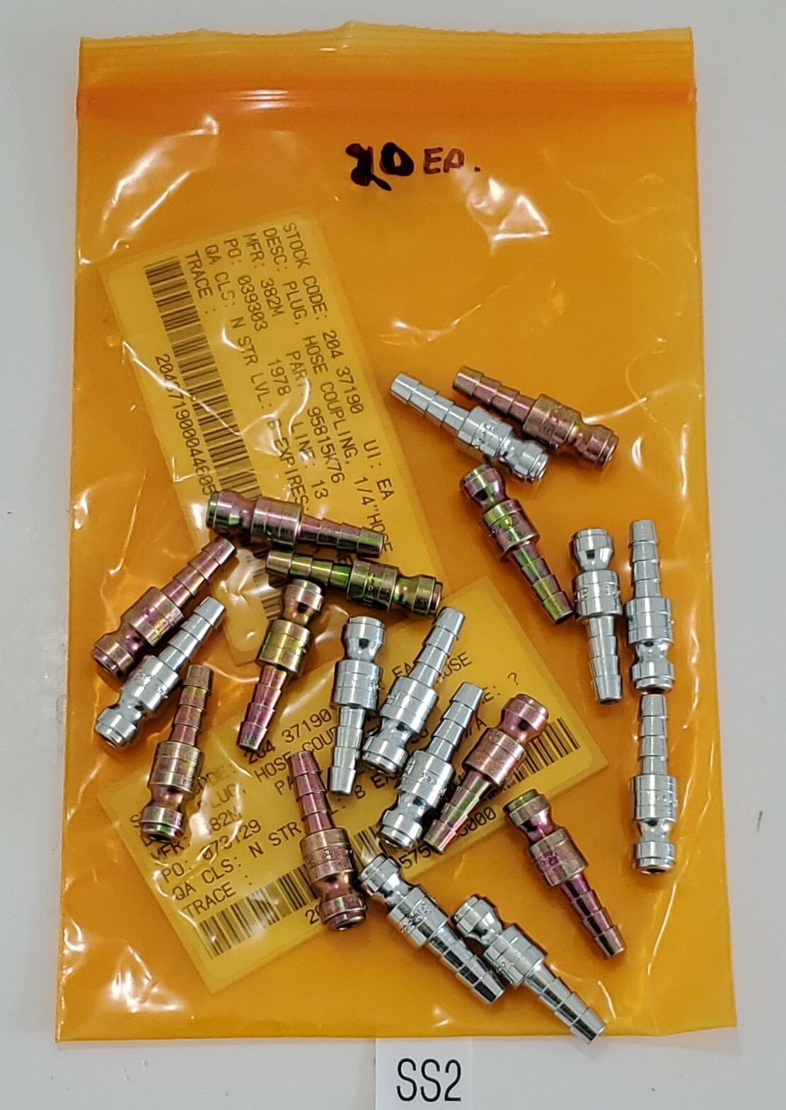 *NEW* LOT OF 20 Parker 8C 1/4" Hose Couplings McMaster-Carr 95815K76 + Warranty!