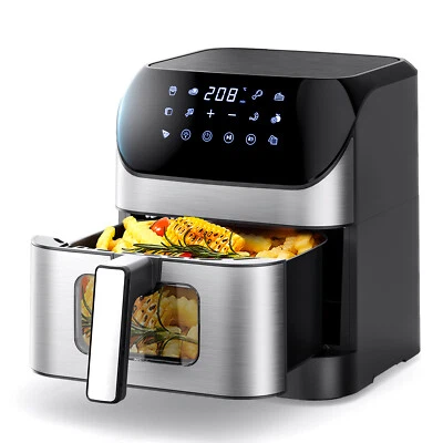 OYAJIA Heißluftfritteuse XXL Air fryer Backofen Fritteusen Heißluft Friteuse Grill 8L