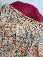 Indian King Size Hand Block Kantha Quilt Bedspread Cotton Throw Blanket