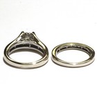 14k white gold 1.23ct princess diamond halo engagement ring wedding band 7.1g  — photo 5