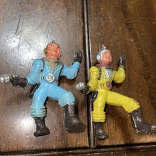 Vintage 2 Ajax Archer Hard Plastic Painted Spaceman 3 Tall