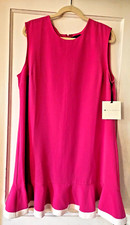 VICTORIA BECKHAM TARGET HOT PINK FUCHSIA SLEEVELESS DRESS RUFFLE, NEW W TAG, 1X