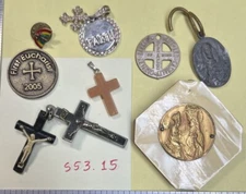 Religion, Religious— religious lot of Nine Items Pendants & Pins  Lot # S53.15