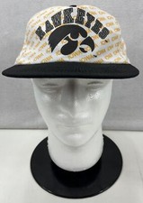 Hawkeyes Lightweight White Yellow Black SnapBack Hat Cap Front Row Made In USA