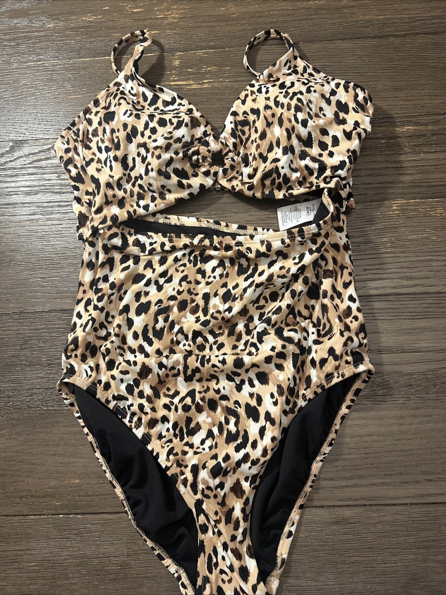 Bathing Suit Women’s Leopard One piece Large 12-14