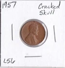 1957 Lincoln Cent Cracked Skull L56