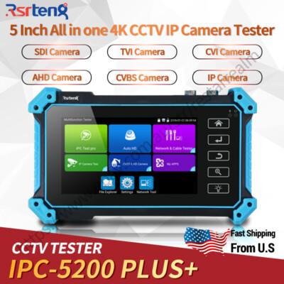 Rsrteng IPC-5200 Plus CCTV Camera Tester Monitor 4K IP CVI TVI AHD SDI HDMI WIFI