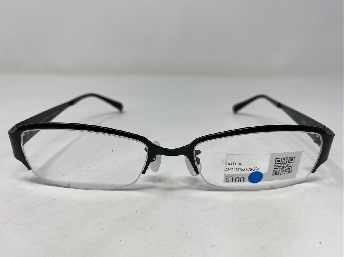 JINS J!NS MMN-15S-587G 54.5-18-145-29 Black Metal Half Rim