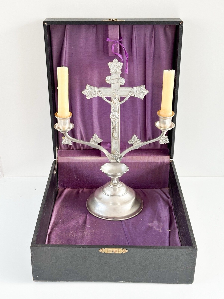 ANTIQUE EARLY VINTAGE CATHOLIC PRIESTS SICK CALL LAST RITES BOX
