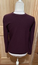 Boss Hugo Boss ExtraFine Merino Wool Red Burgundy Sweater Made in Italy  EUC