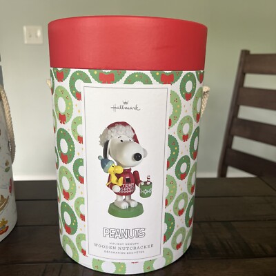 Hallmark 2024 Peanuts 9 1/2” HOLIDAY SNOOPY Wooden Nutcracker