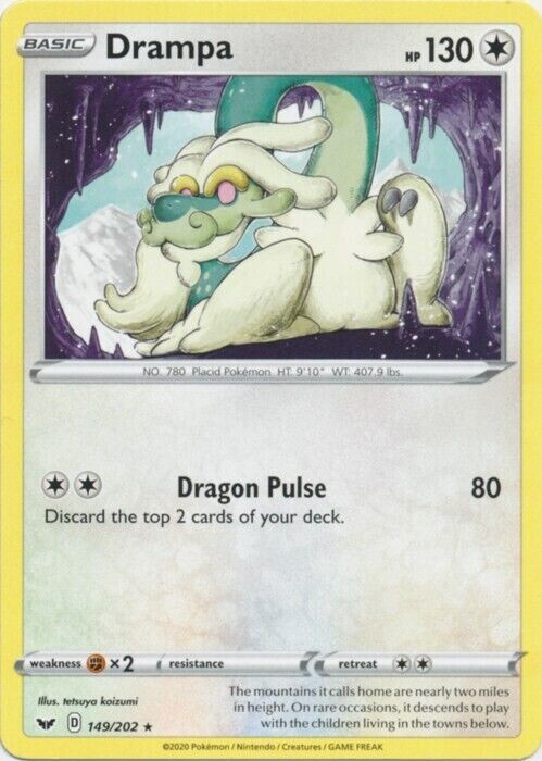 Drampa RARE Pokemon TCG Card  149/202