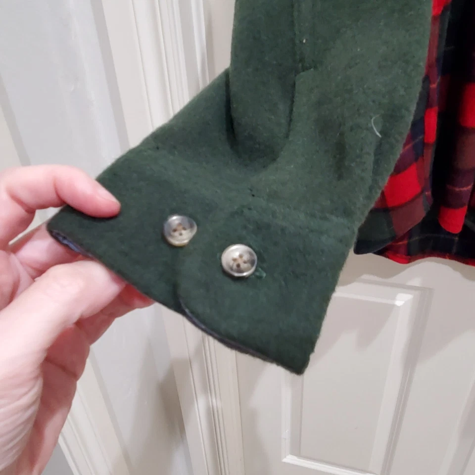 Vtg 90s Eddie Bauer Wool Flannel Shirt Plaid Jacket S Colorblock Rare Preppy Y2k - Image 4 of 4