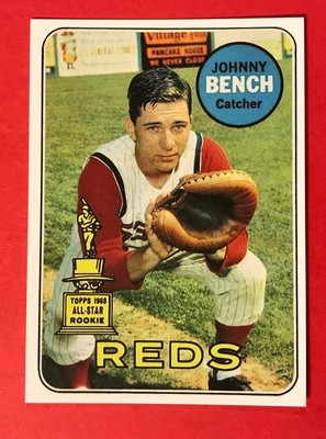 1969 Topps 95 Johnny Bench Cincinnati Reds Baseball Card Sports