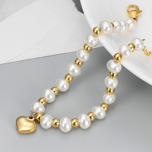 Fashionable And Pearl Bracelet For Women Elegant And Versatile Stainless Steel - Picture 7 of 7