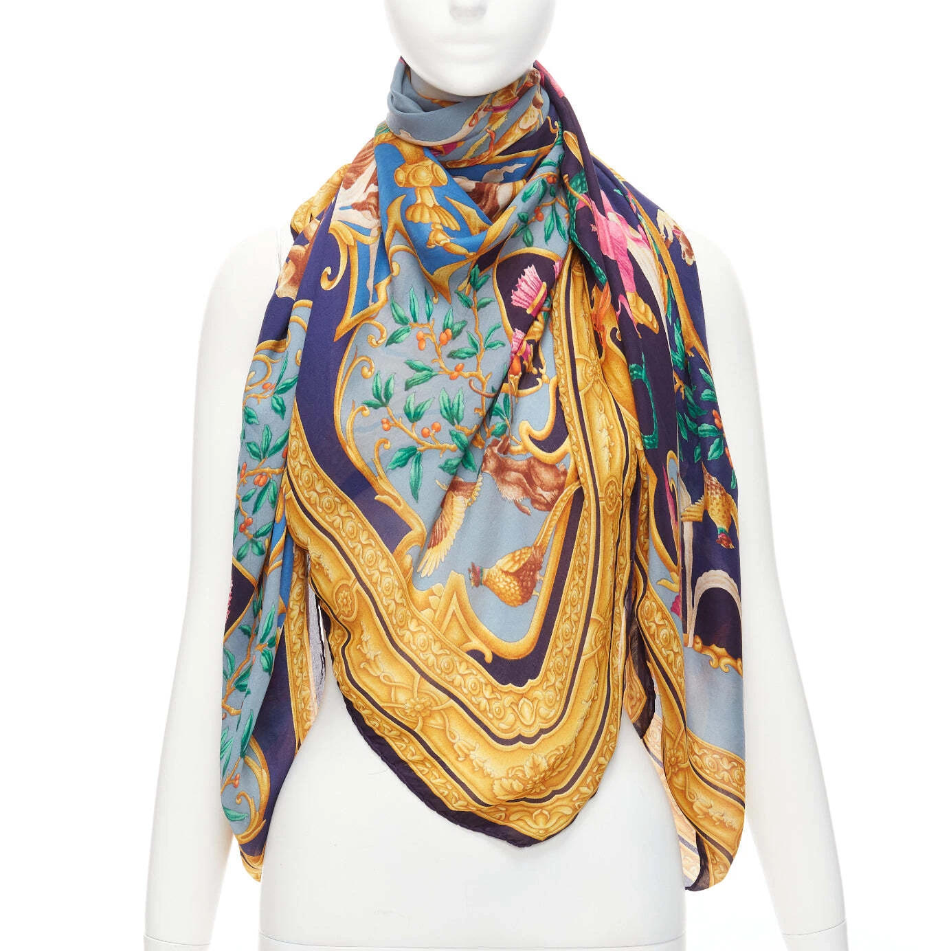 rare foulard carré soie motif baroque GUCCI Tom Ford vintage Diana Legend