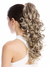 Haarteil Zopf Locken lockig voluminös Steckkämme lang 50cm Braun Hellblond Mix