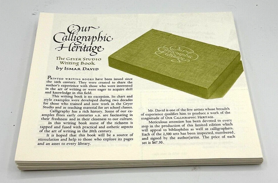 CALLIGRAPHY HERITAGE Fonts Typography Lettering Specimen Geyer Studio Set RARE - Image 3 of 4