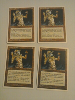 Magic the gathering Karte. Living Armor. Artefakt Spielset. Chroniken