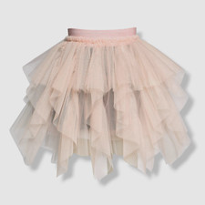  62 Baby Sara Toddler Girls Pink Ivory Ruffled Tulle A-Line Tutu Skirt Size 10